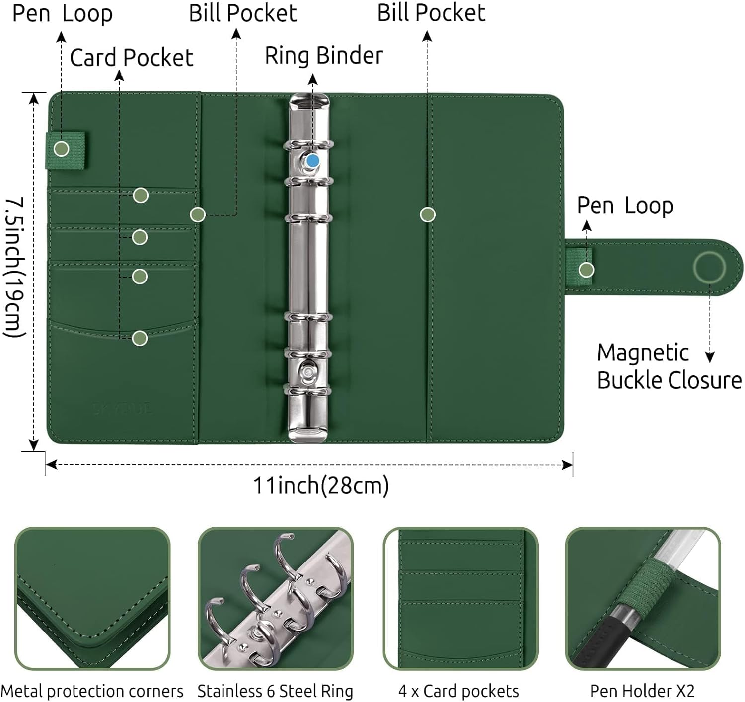 SKYDUE Budget Binder, Money Saving Binder with Zipper Envelopes, Cash Envelopes and Expense Budget Sheets for Budgeting