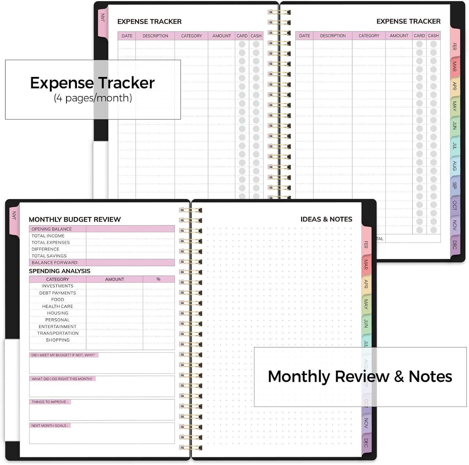 2026 Budget Planner, January 2026 - December 2026, Monthly Budget Book with Expense Tracker Notebook, 12 Month Bill Organizer & Finance Planner to Manage Your Money, 6" x 8.5" Account Book with Tab