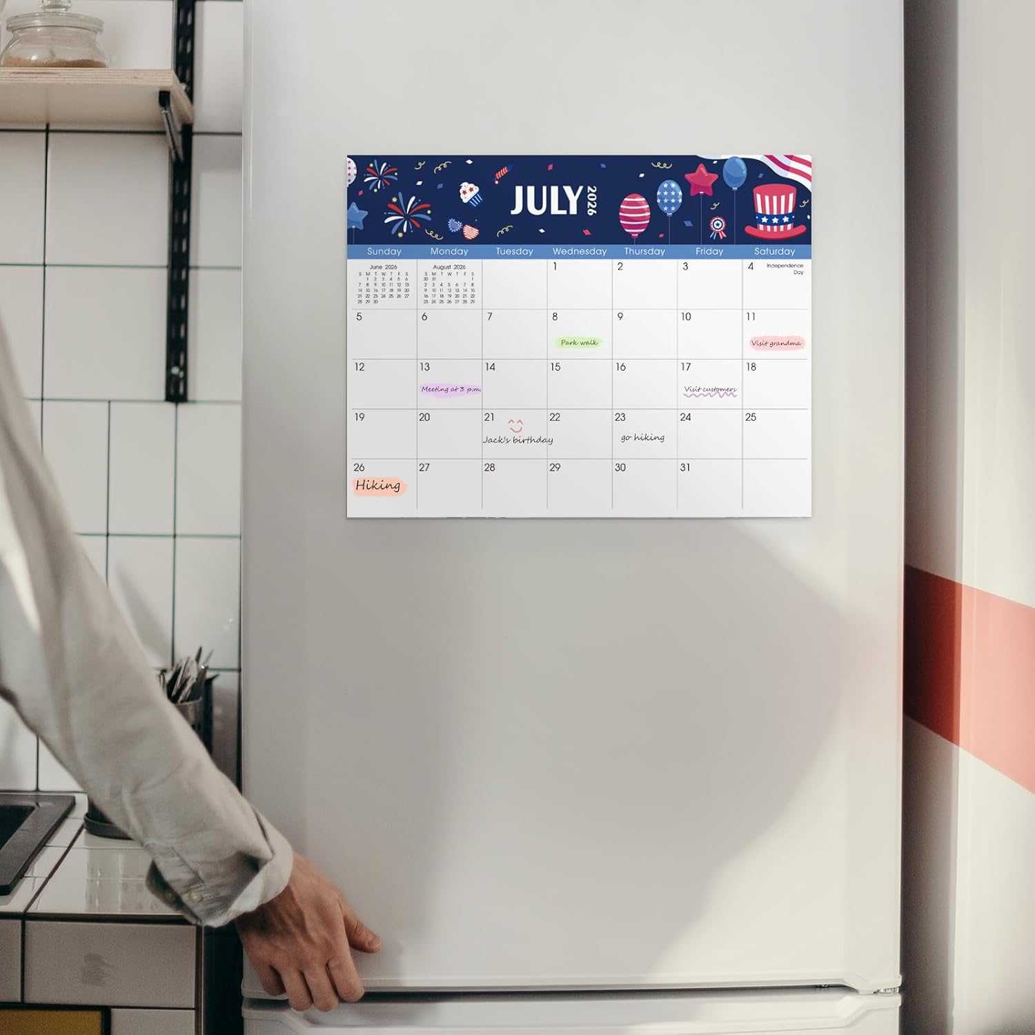 SKYDUE Magnetic Calendar for Refrigerator, Fridge Calendar 2026-2027– 11" x 8.5", 20 Months from Nov. 2025 to Jun. 2027, Holiday Themed