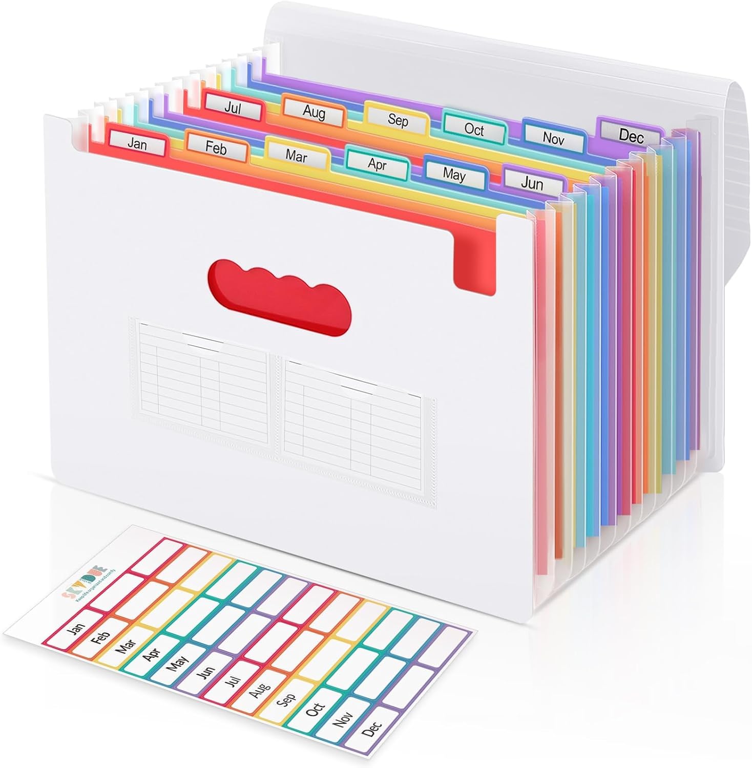 SKYDUE Accordion File Organizer, Expanding File Folder with 13 Pockets, Portable Document Paper Bill Receipt Organizer, Home School Office Supplies, Letter A4 Size Haze Blue