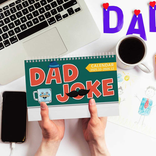 2025-2026 Dad Joke Calendar – 10" x 5" Funny Monthly Calendar with Classic Dad Jokes – Starts October 2025 to December 2026 – Gift Idea for Dad, Birthday, Christmas, or Just Because