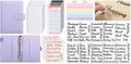 SKYDUE Buckle Budget Binder with Zipper Envelopes and 12 Pcs Budget Stickers Set