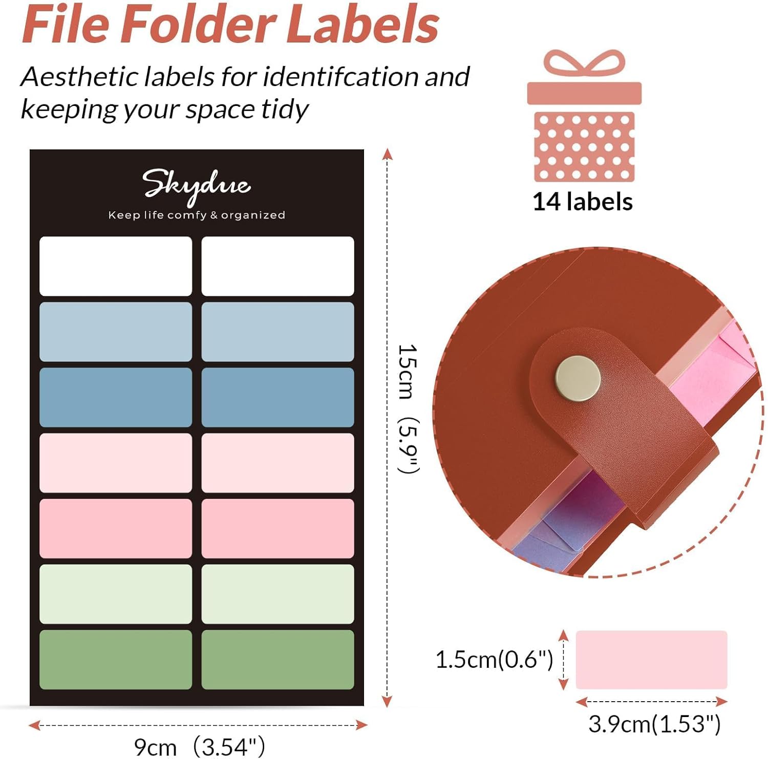 SKYDUE Expanding File Organizer with 8 Pockets, Accordion File Folders with Labels, Portable Document Paper Bill Receipt Organizer, Home College School Office Supplies, Letter Size, Blue