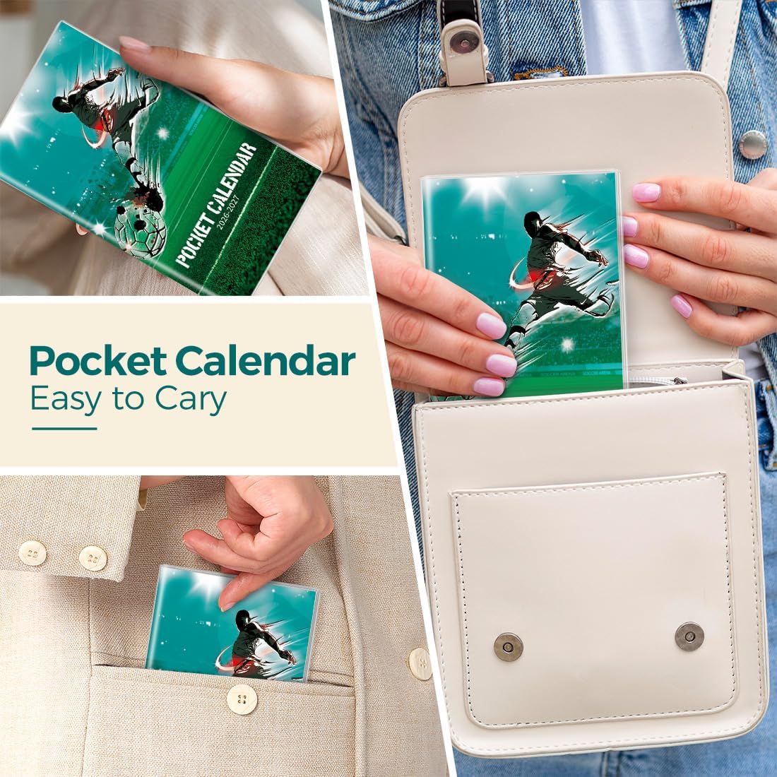 SKYDUE Pocket Calendar 2026-2027, Pocket Monthly Planner Jan 2026 - Dec 2027 for Purse, 6.7" X 3.7" 24-Month Small Planner, Academic Year Calendar, Compact Design with Plastic Sleeve