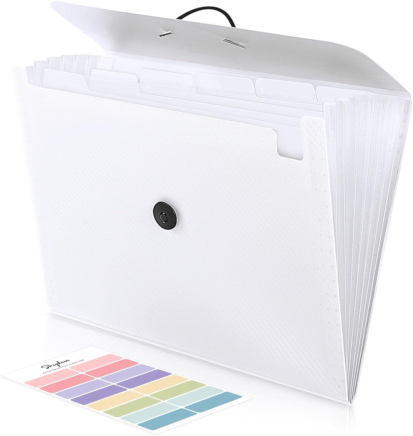 SKYDUE Accordion File Organizer, Expanding File Folder with 7 Pockets, Portable Receipt Paper Bill Document Organizer, Letter/A4 Size Filing Folder School Office Supplies, Black