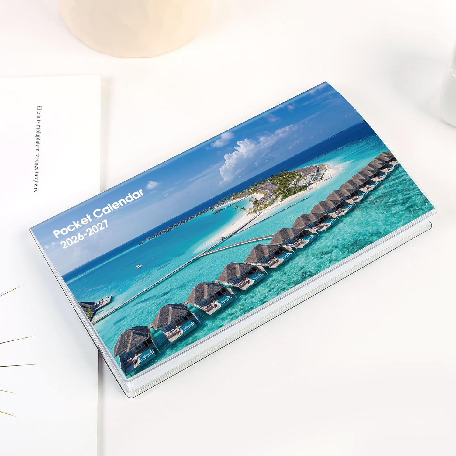 Pocket Calendar 2026-2027 for Purse, 2026-2027 Pocket Planner 24 Months with Soft Waterproof Cover and Premium Paper, 6.5" x 3.5", Floral