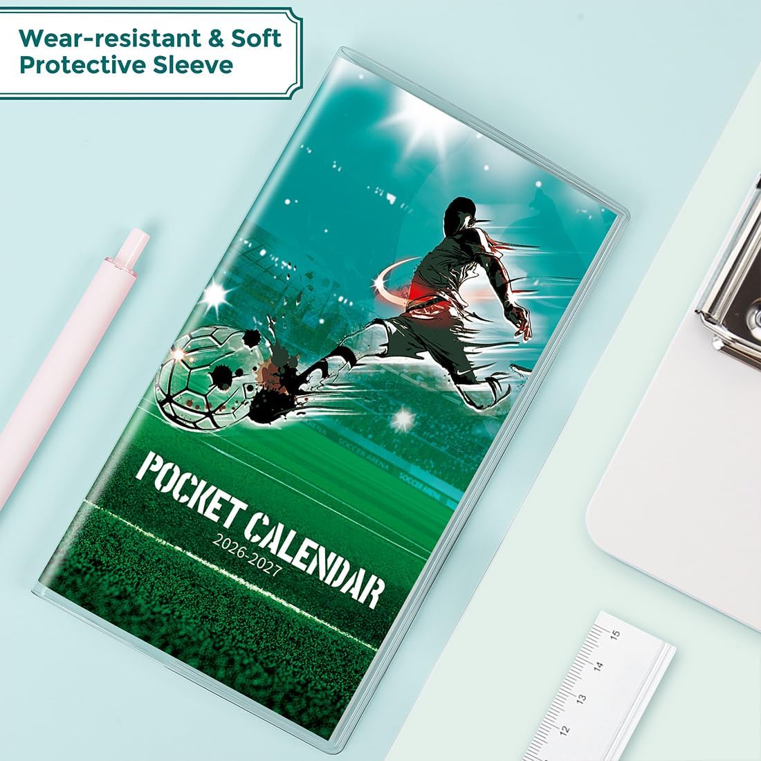 SKYDUE Pocket Calendar 2026-2027, Pocket Monthly Planner Jan 2026 - Dec 2027 for Purse, 6.7" X 3.7" 24-Month Small Planner, Academic Year Calendar, Compact Design with Plastic Sleeve