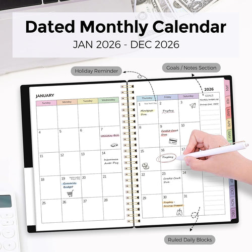 2026 Budget Planner, January 2026 - December 2026, Monthly Budget Book with Expense Tracker Notebook, 12 Month Bill Organizer & Finance Planner to Manage Your Money, 6" x 8.5" Account Book with Tab