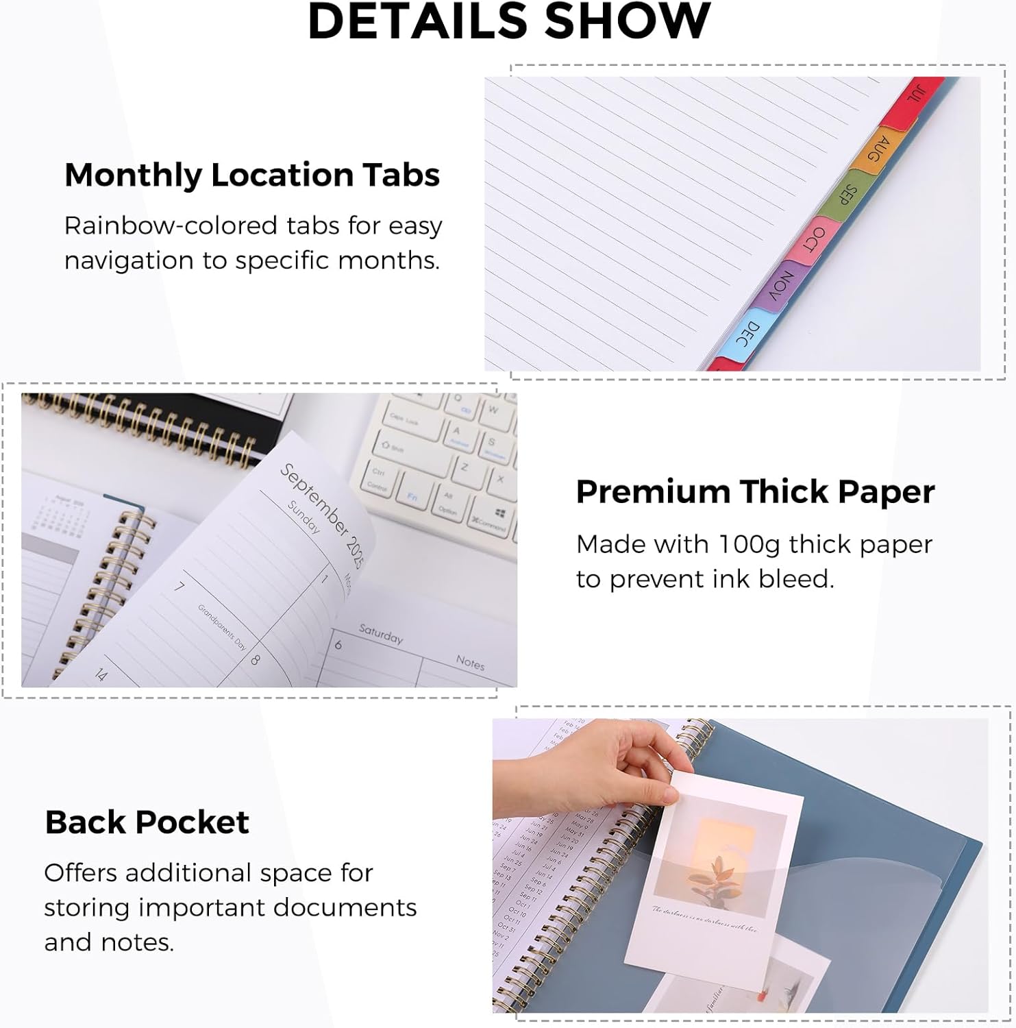 SKYDUE Appointment Book 2026-2027, Academic Hourly Planner from July 2026 - June 2027, 8.5" x 11" Weekly & Monthly Schedule Planner with 15-Minute Interval- Perfect for Daily Planning White Flower