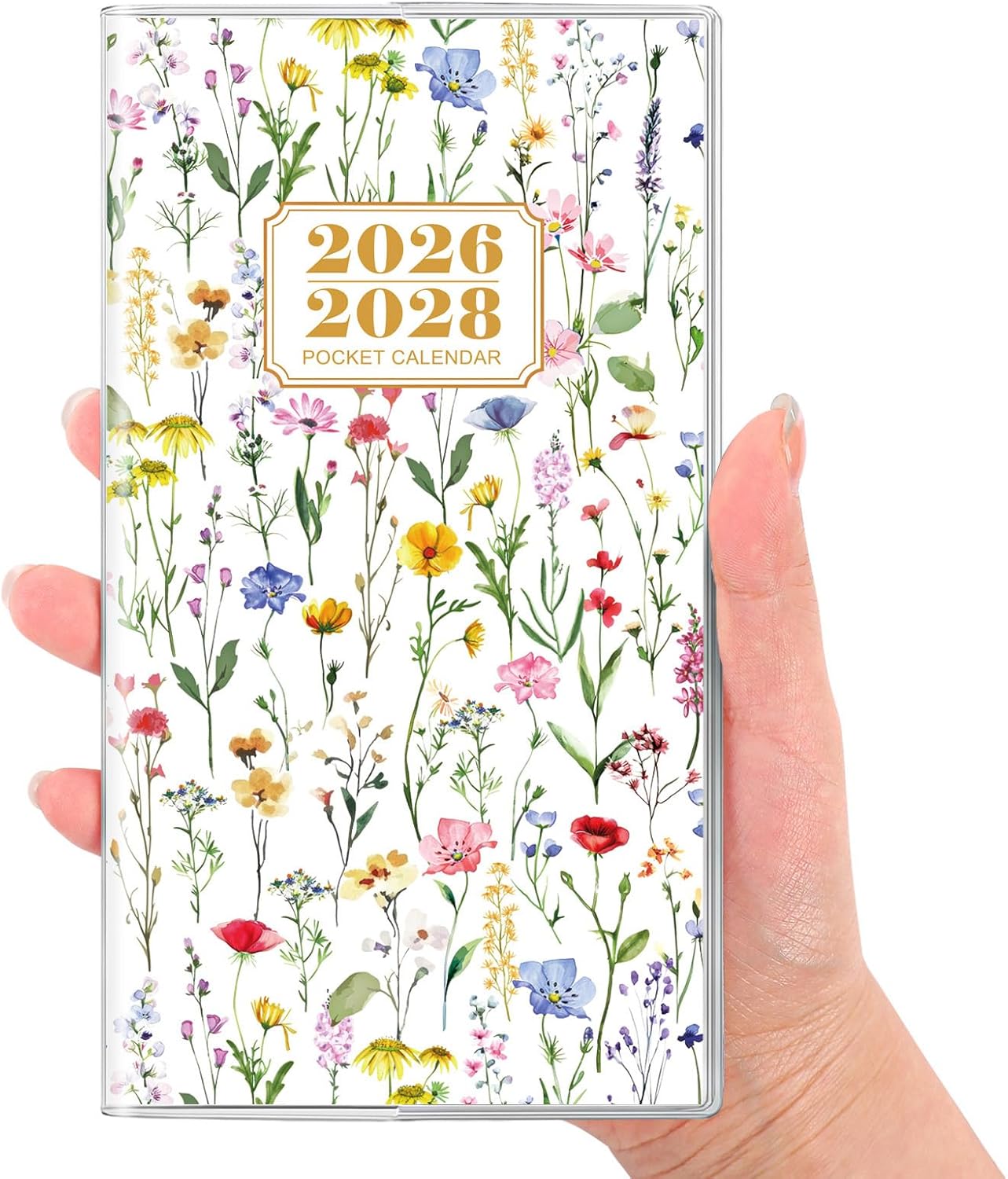 SKYDUE Pocket Calendar 2026-2027, Pocket Monthly Planner Jan 2026 - Dec 2027 for Purse, 6.7" X 3.7" 24-Month Small Planner, Academic Year Calendar, Compact Design with Plastic Sleeve
