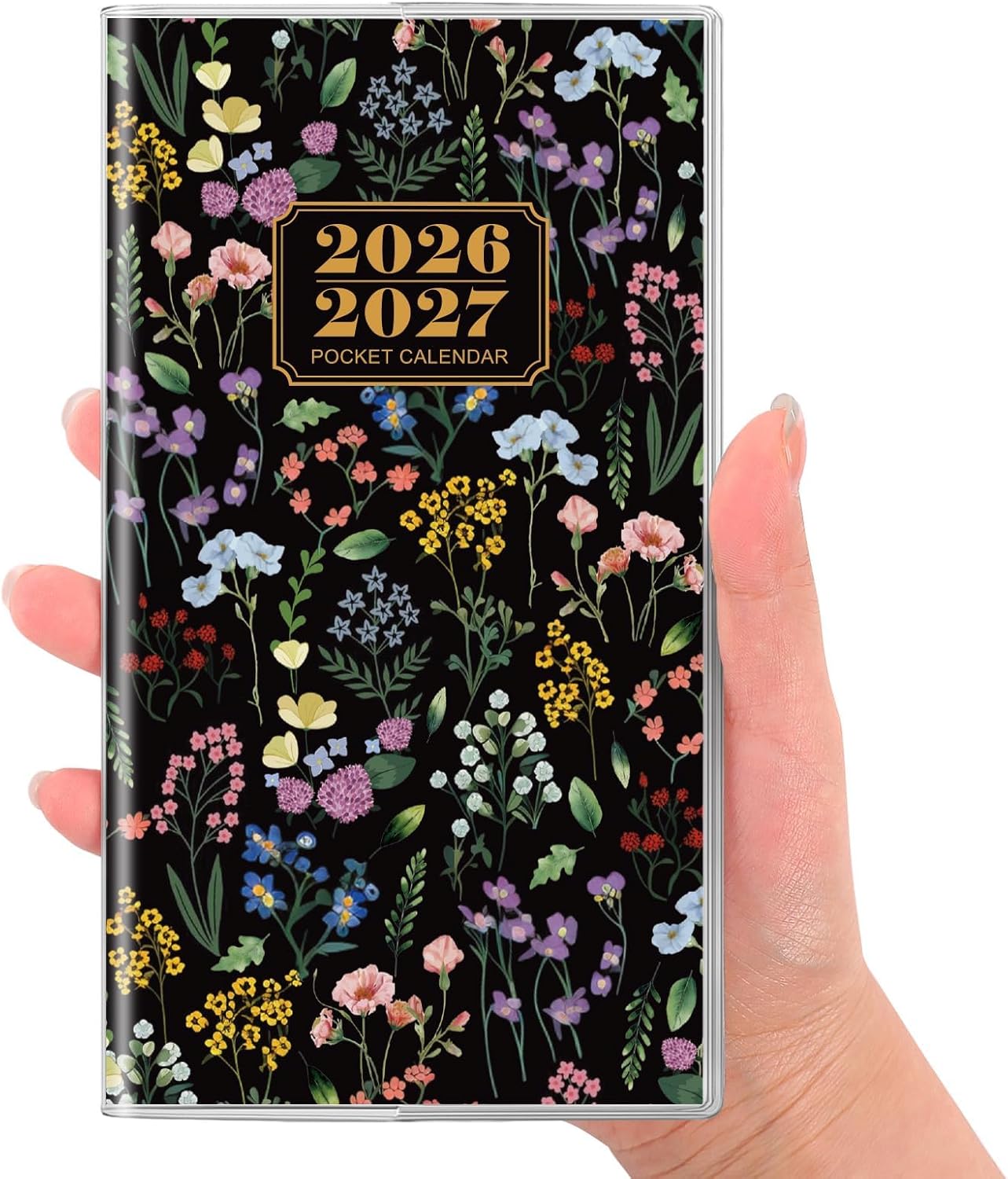 SKYDUE Pocket Calendar 2026-2027, Pocket Monthly Planner Jan 2026 - Dec 2027 for Purse, 6.7" X 3.7" 24-Month Small Planner, Academic Year Calendar, Compact Design with Plastic Sleeve