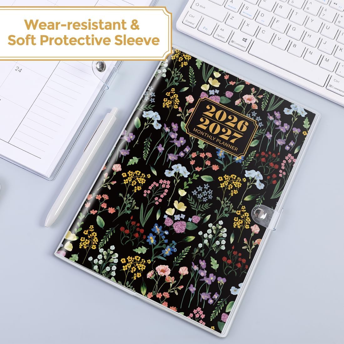 SKYDUE Pocket Calendar 2026-2027, Pocket Monthly Planner Jan 2026 - Dec 2027 for Purse, 6.7" X 3.7" 24-Month Small Planner, Academic Year Calendar, Compact Design with Plastic Sleeve