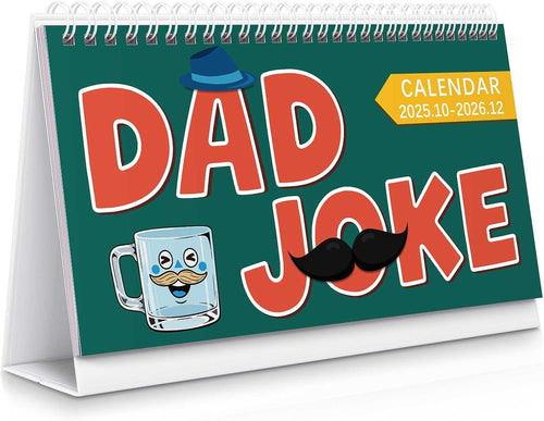 2025-2026 Dad Joke Calendar – 10" x 5" Funny Monthly Calendar with Classic Dad Jokes – Starts October 2025 to December 2026 – Gift Idea for Dad, Birthday, Christmas, or Just Because