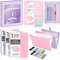 SKYDUE School Supplies Set – 1" 3-Ring Binder, 2 Expanding File Folders, 3 Spiral Notebooks, 8 Tab Dividers & Pencil Pouch – Cute Stationery for High School Stude, College Essentials Purple