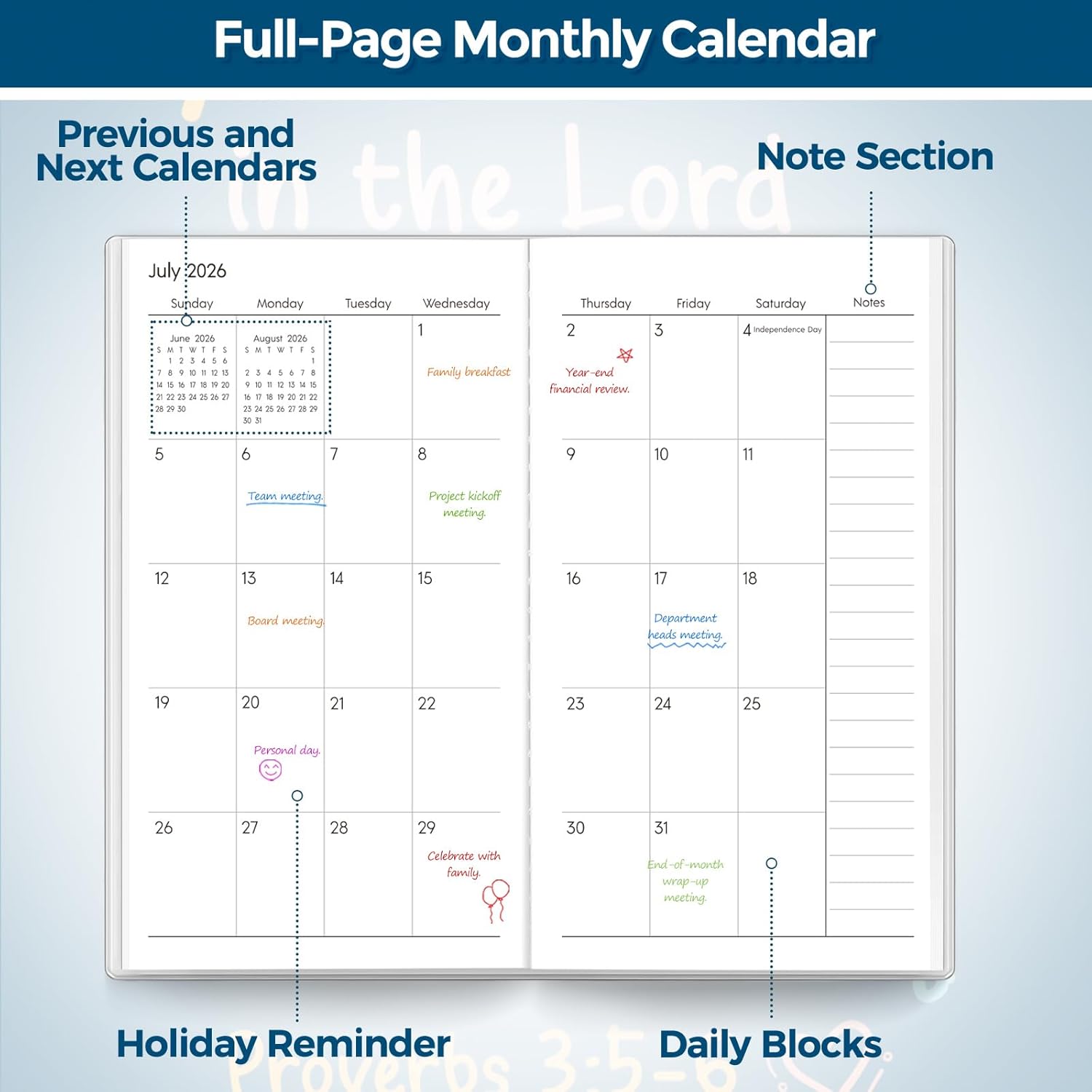 SKYDUE Pocket Calendar 2026-2027, Pocket Monthly Planner Jan 2026 - Dec 2027 for Purse, 6.7" X 3.7" 24-Month Small Planner, Academic Year Calendar, Compact Design with Plastic Sleeve