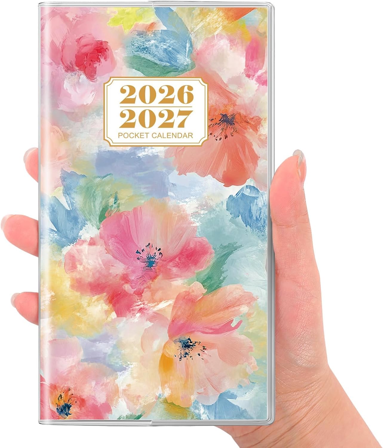 SKYDUE Pocket Calendar 2026-2027, Pocket Monthly Planner Jan 2026 - Dec 2027 for Purse, 6.7" X 3.7" 24-Month Small Planner, Academic Year Calendar, Compact Design with Plastic Sleeve