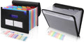 SKYDUE Accordion File Organizer 13 Pockets and 7 Pocket Expanding File Folder with Front Pocket, Letter Size