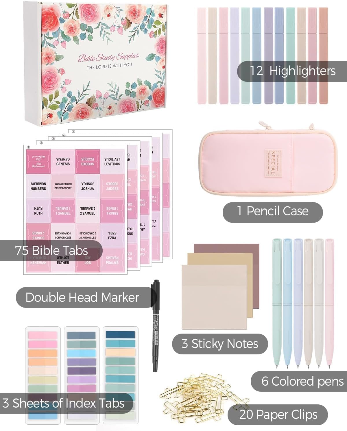 SKYDUE Bible Journaling Kit, Bible Study Supplies, Aesthetic Book Annotation Kit,Highlighter Set No Bleed, Bible Journaling Kit for Gift Green
