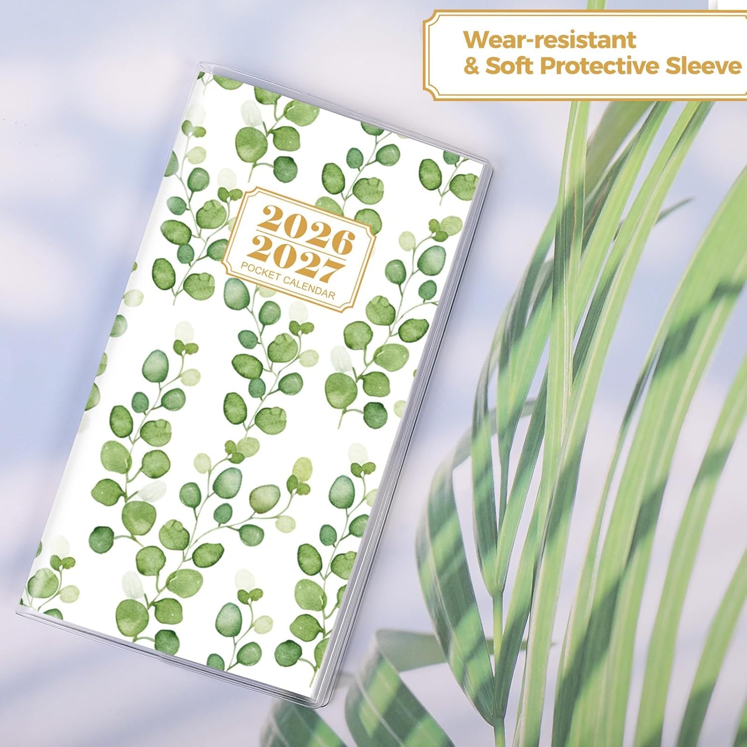SKYDUE Pocket Calendar 2026-2027, Pocket Monthly Planner Jan 2026 - Dec 2027 for Purse, 6.7" X 3.7" 24-Month Small Planner, Academic Year Calendar, Compact Design with Plastic Sleeve