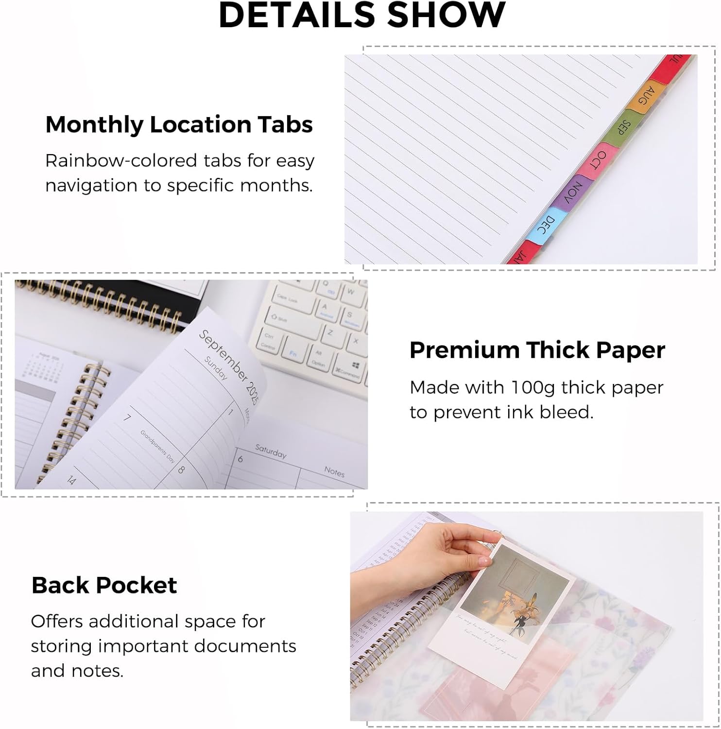 SKYDUE Appointment Book 2026-2027, Academic Hourly Planner from July 2026 - June 2027, 8.5" x 11" Weekly & Monthly Schedule Planner with 15-Minute Interval- Perfect for Daily Planning White Flower