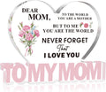SKYDUE Gifts for Mom from Daughter Son, Heart Shaped "To My Mom" Acrylic Plaque - Meaningful Desk Decor Christmas Gift for Mother, Unique Birthday, Mother's Day, Christmas, Thanksgiving Day Gift Idea