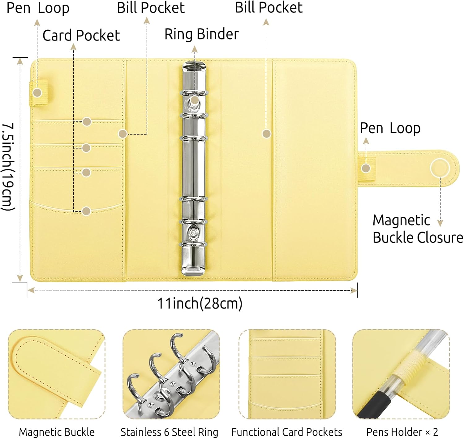 SKYDUE Budget Binder, Money Saving Binder with Zipper Envelopes, Cash Envelopes and Expense Budget Sheets for Budgeting