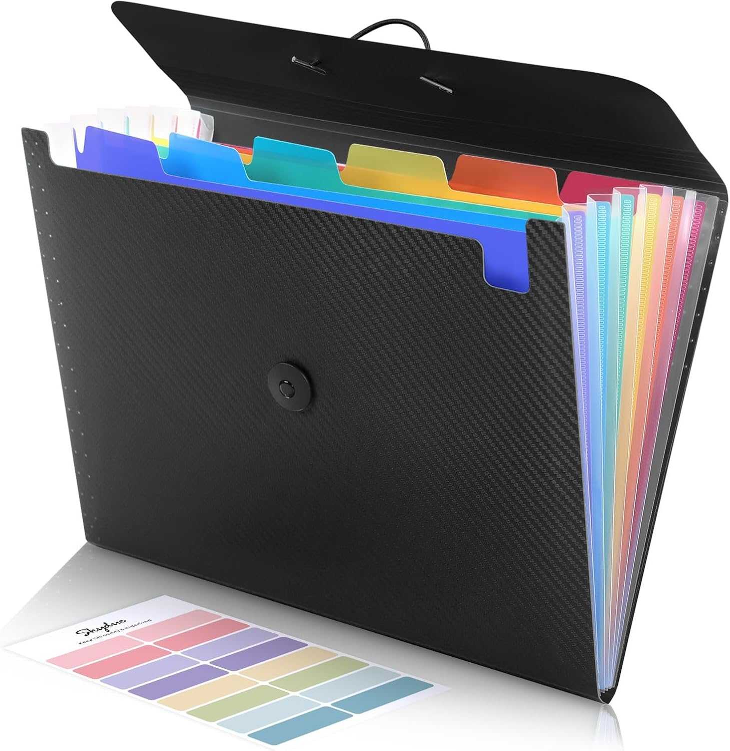 SKYDUE Expanding File Folders, Accordion File Organizer with Labels