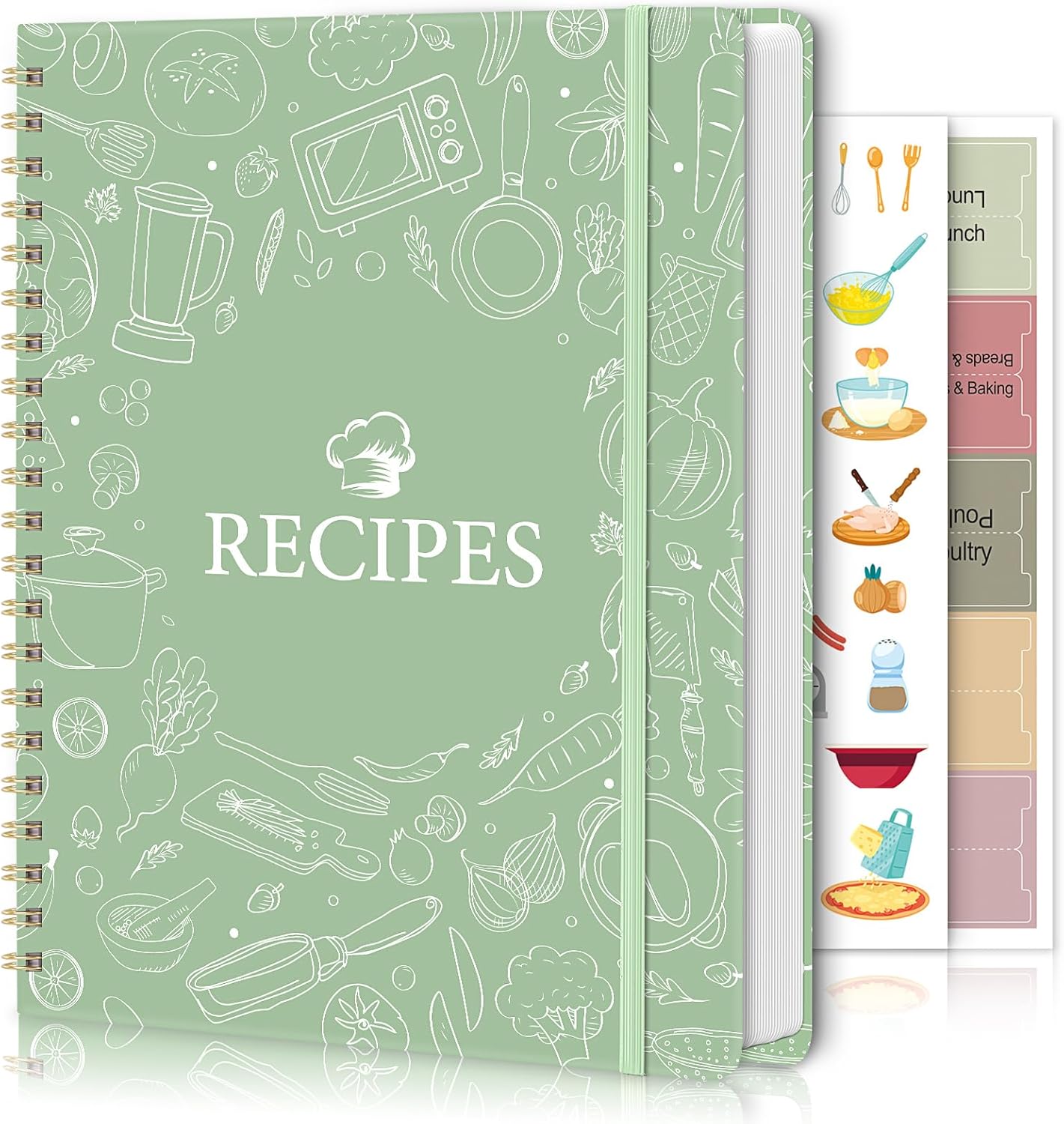 SKYDUE Blank Recipe Book to Write In Your Own Recipes, 8.5" x 11" Hardcover Recipe Journal with 140 Pages and Category Tabs
