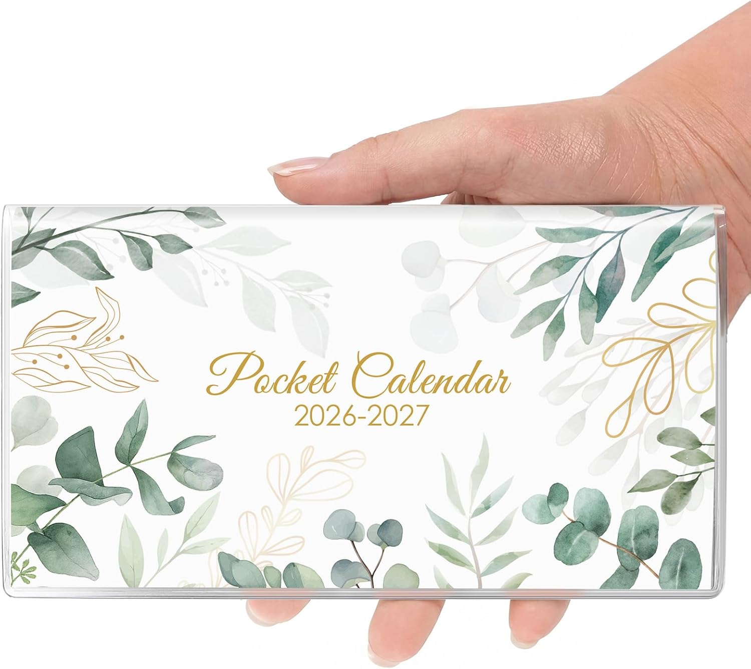 Pocket Calendar 2026-2027 for Purse, 2026-2027 Pocket Planner 24 Months with Soft Waterproof Cover and Premium Paper, 6.5" x 3.5", Floral