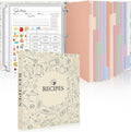 Recipe Binder 8.5x11 3 Ring, 1" Round Rings, Recipe Book to Write in Your own Recipes, Recipe Binder with 60 Plastic Sleeves, 12 Dividers, 60 Blank Recipe Cards, Family Recipe Organizer