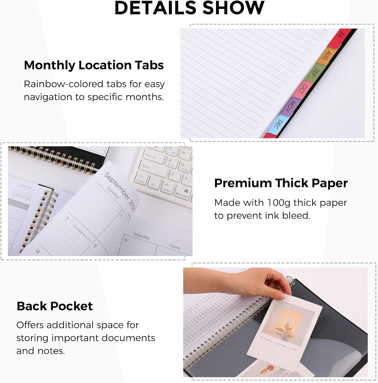 SKYDUE Appointment Book 2026-2027, Academic Hourly Planner from July 2026 - June 2027, 8.5" x 11" Weekly & Monthly Schedule Planner with 15-Minute Interval- Perfect for Daily Planning White Flower