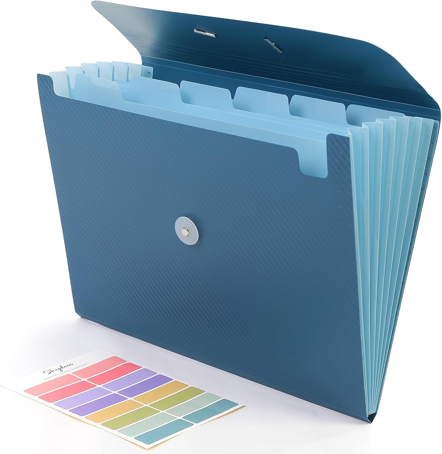 SKYDUE Accordion File Organizer, Expanding File Folder with 7 Pockets, Portable Receipt Paper Bill Document Organizer, Letter/A4 Size Filing Folder School Office Supplies, Black