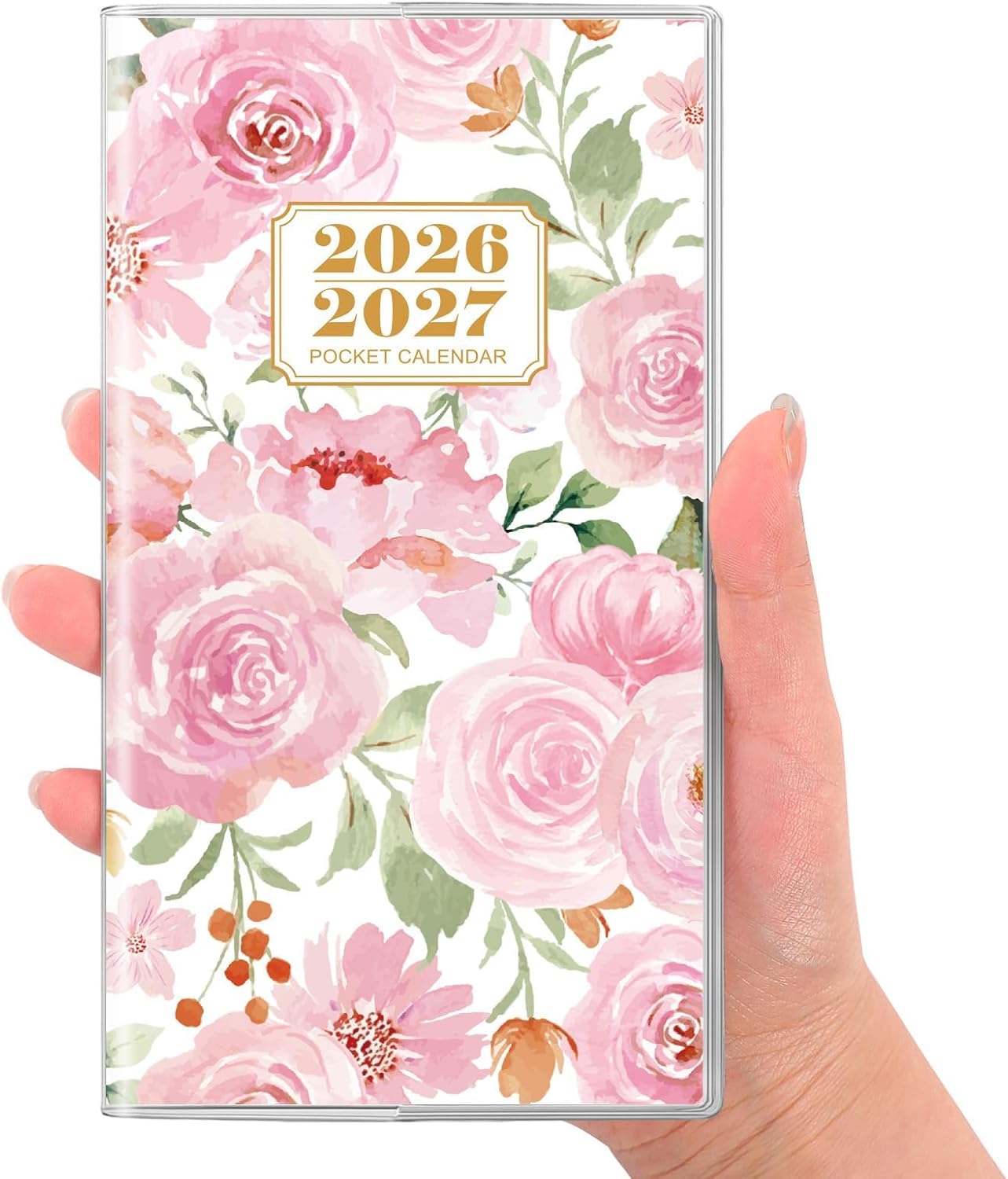 SKYDUE Pocket Calendar 2026-2027, Pocket Monthly Planner Jan 2026 - Dec 2027 for Purse, 6.7" X 3.7" 24-Month Small Planner, Academic Year Calendar, Compact Design with Plastic Sleeve