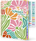 SKYDUE Teacher Planner 2026-2027 Academic Year, 8.5" x 11" Deluxe Teacher Lesson Planner with Monthly Tabs & Stickers, Lesson Plan Book 26-27, Grid