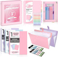 SKYDUE School Supplies Set – 1" 3-Ring Binder, 2 Expanding File Folders, 3 Spiral Notebooks, 8 Tab Dividers & Pencil Pouch – Cute Stationery for High School Stude, College Essentials Purple