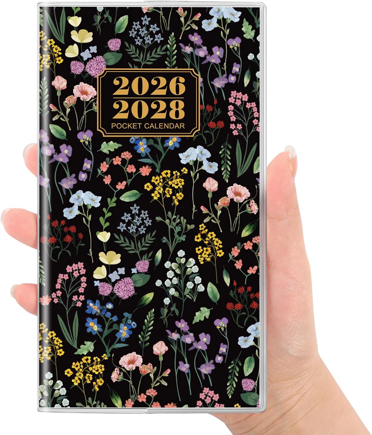SKYDUE Pocket Calendar 2026-2027, Pocket Monthly Planner Jan 2026 - Dec 2027 for Purse, 6.7" X 3.7" 24-Month Small Planner, Academic Year Calendar, Compact Design with Plastic Sleeve