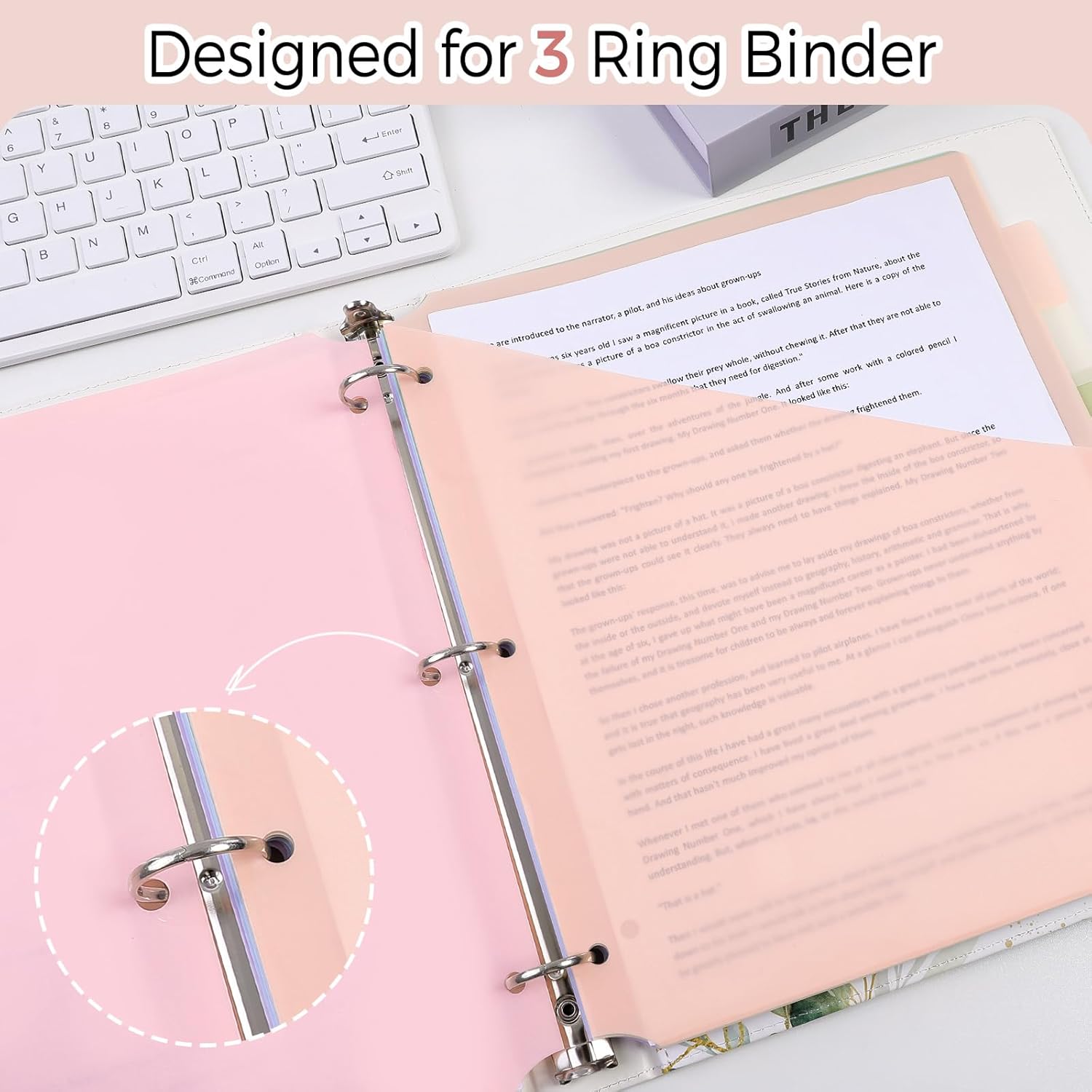 SKYDUE Binder Dividers with Tab, Pastel Dividers for 3 Ring Binder with Pockets – 8-Tab Durable Plastic Binder Dividers, Single Pocket File Organizers with Matching Label Stickers