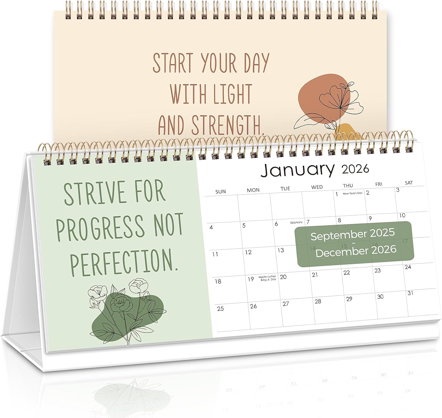 SKYDUE 2026 Small Desk Calendar 5.5" x 10" (Dec 2025 - Dec 2026), Inspirational Calendar 2026, Motivational Desk Calendar with Affirmations,Positive, Motivational and Inspirational Gifts