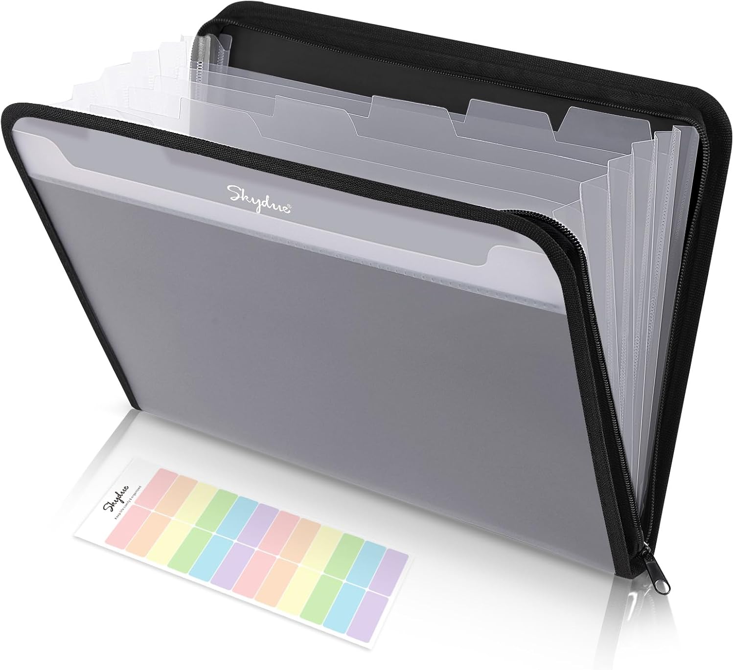 Document Organizer, Accordion Folder with Front Pocket, 7 Pocket Expanding File Folder, Letter Size, Important Document Folder with Double Zipper, School Office Supplies (Blue, 1 Pack)