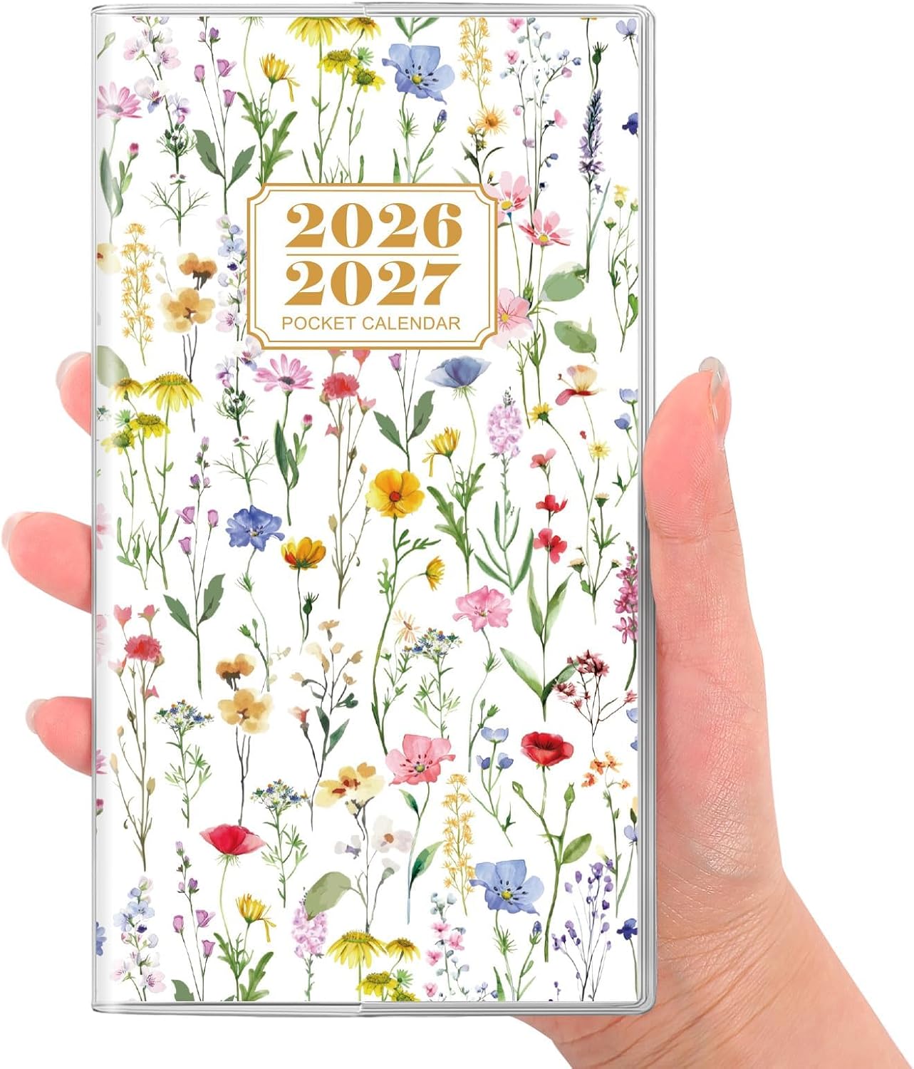 SKYDUE Pocket Calendar 2026-2027, Pocket Monthly Planner Jan 2026 - Dec 2027 for Purse, 6.7" X 3.7" 24-Month Small Planner, Academic Year Calendar, Compact Design with Plastic Sleeve