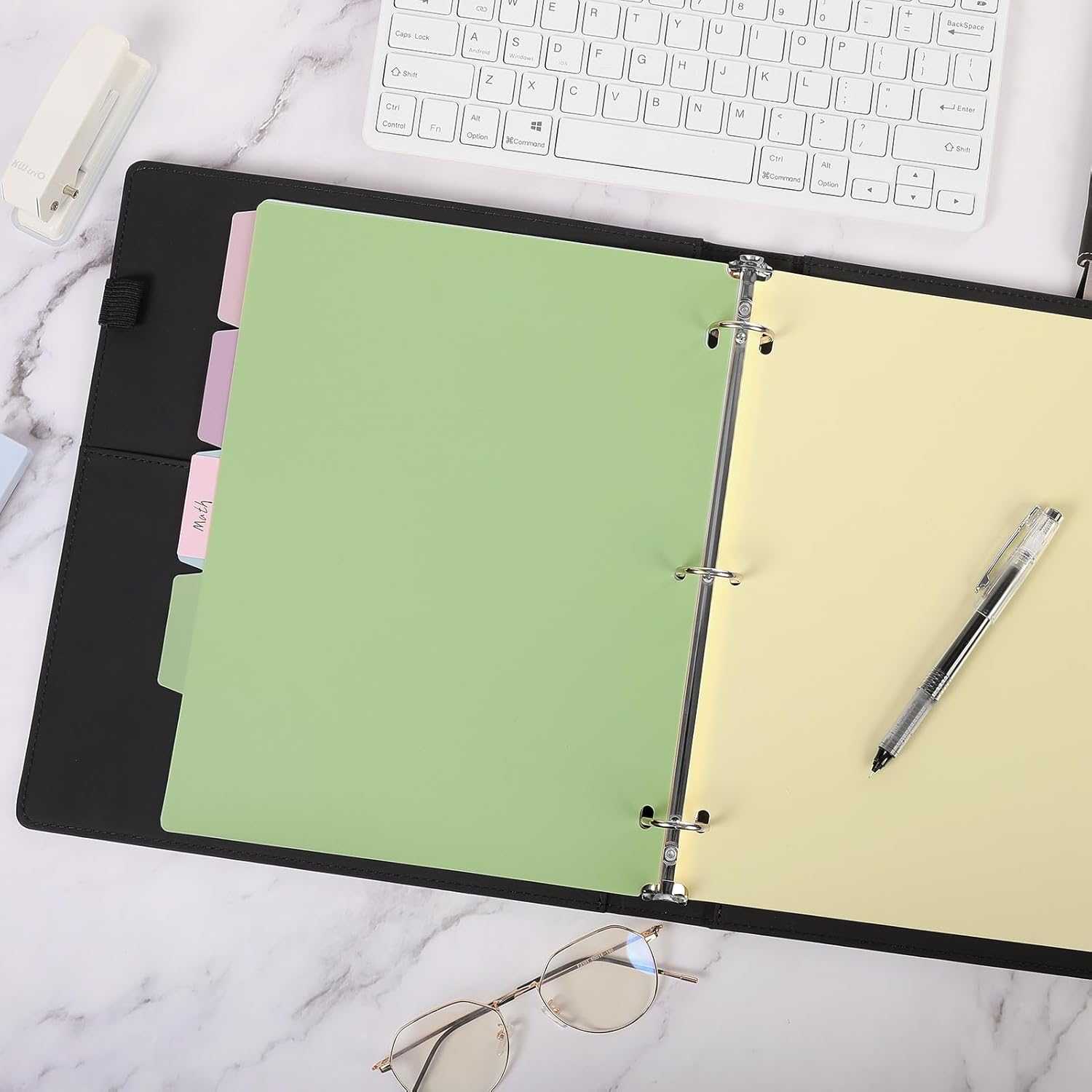 SKYDUE 2 Sets Binder Dividers with Tabs & 3 Ring Binder with Clipboard Kit Bundle Sales