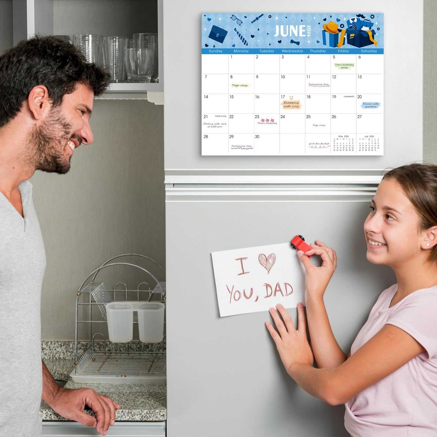 SKYDUE Magnetic Calendar for Refrigerator, Fridge Calendar 2026-2027– 11" x 8.5", 20 Months from Nov. 2025 to Jun. 2027, Holiday Themed