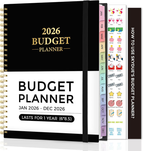 2026 Budget Planner, January 2026 - December 2026, Monthly Budget Book with Expense Tracker Notebook, 12 Month Bill Organizer & Finance Planner to Manage Your Money, 6" x 8.5" Account Book with Tab