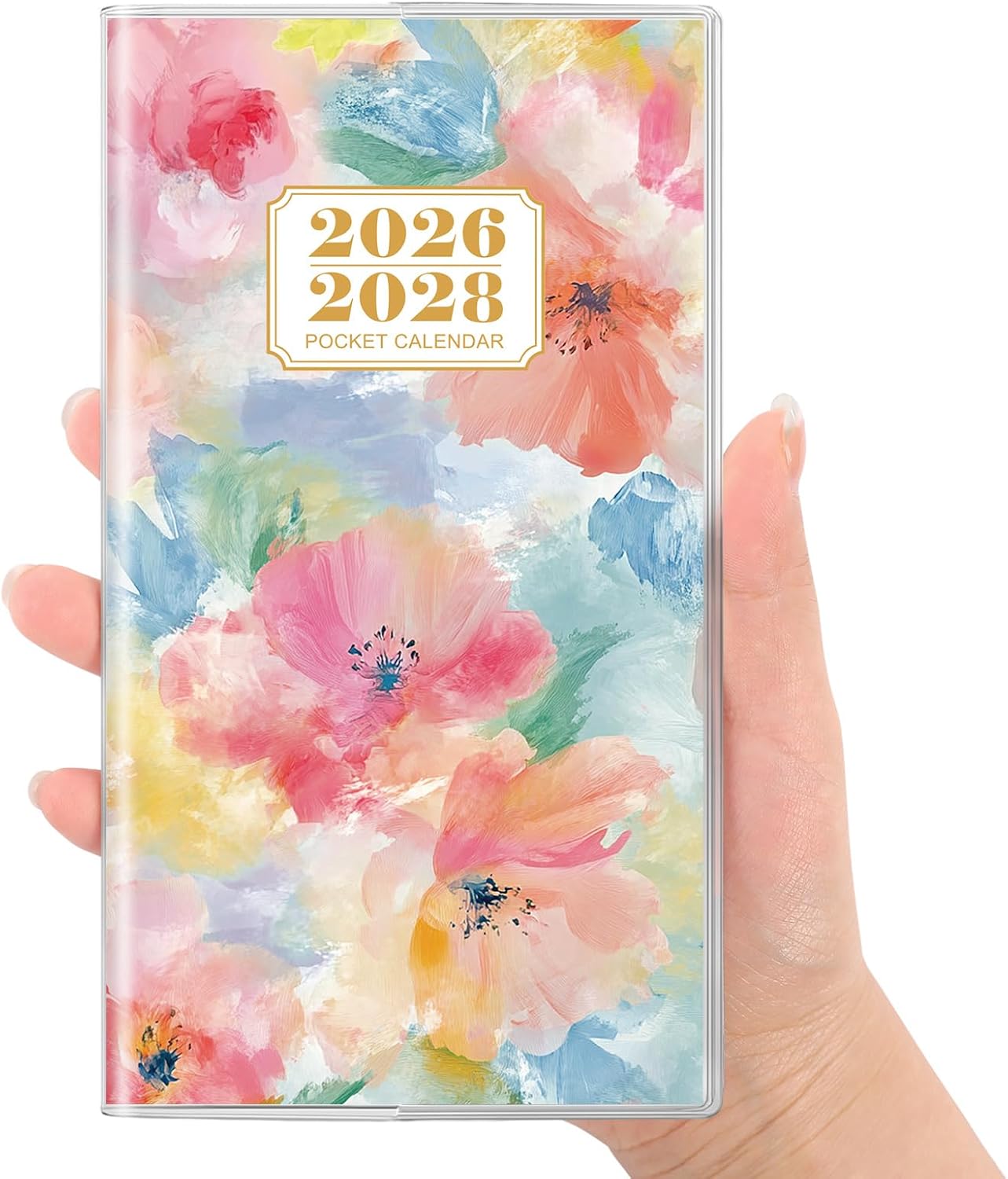SKYDUE Pocket Calendar 2026-2027, Pocket Monthly Planner Jan 2026 - Dec 2027 for Purse, 6.7" X 3.7" 24-Month Small Planner, Academic Year Calendar, Compact Design with Plastic Sleeve
