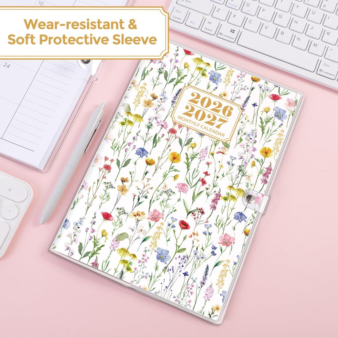SKYDUE Pocket Calendar 2026-2027, Pocket Monthly Planner Jan 2026 - Dec 2027 for Purse, 6.7" X 3.7" 24-Month Small Planner, Academic Year Calendar, Compact Design with Plastic Sleeve