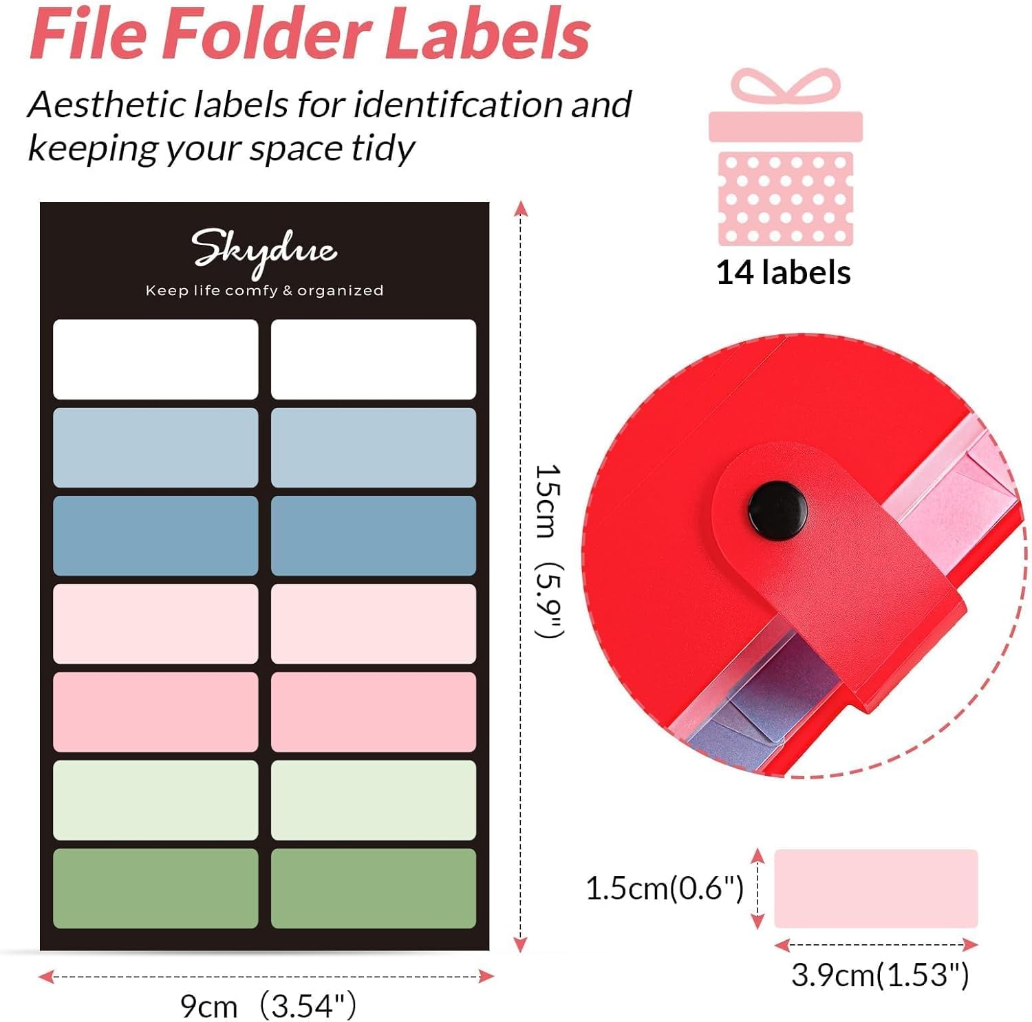 SKYDUE Expanding File Organizer with 8 Pockets, Accordion File Folders with Labels, Portable Document Paper Bill Receipt Organizer, Home College School Office Supplies, Letter Size, Blue