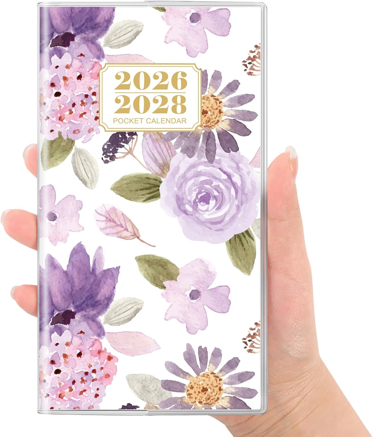 SKYDUE Pocket Calendar 2026-2027, Pocket Monthly Planner Jan 2026 - Dec 2027 for Purse, 6.7" X 3.7" 24-Month Small Planner, Academic Year Calendar, Compact Design with Plastic Sleeve