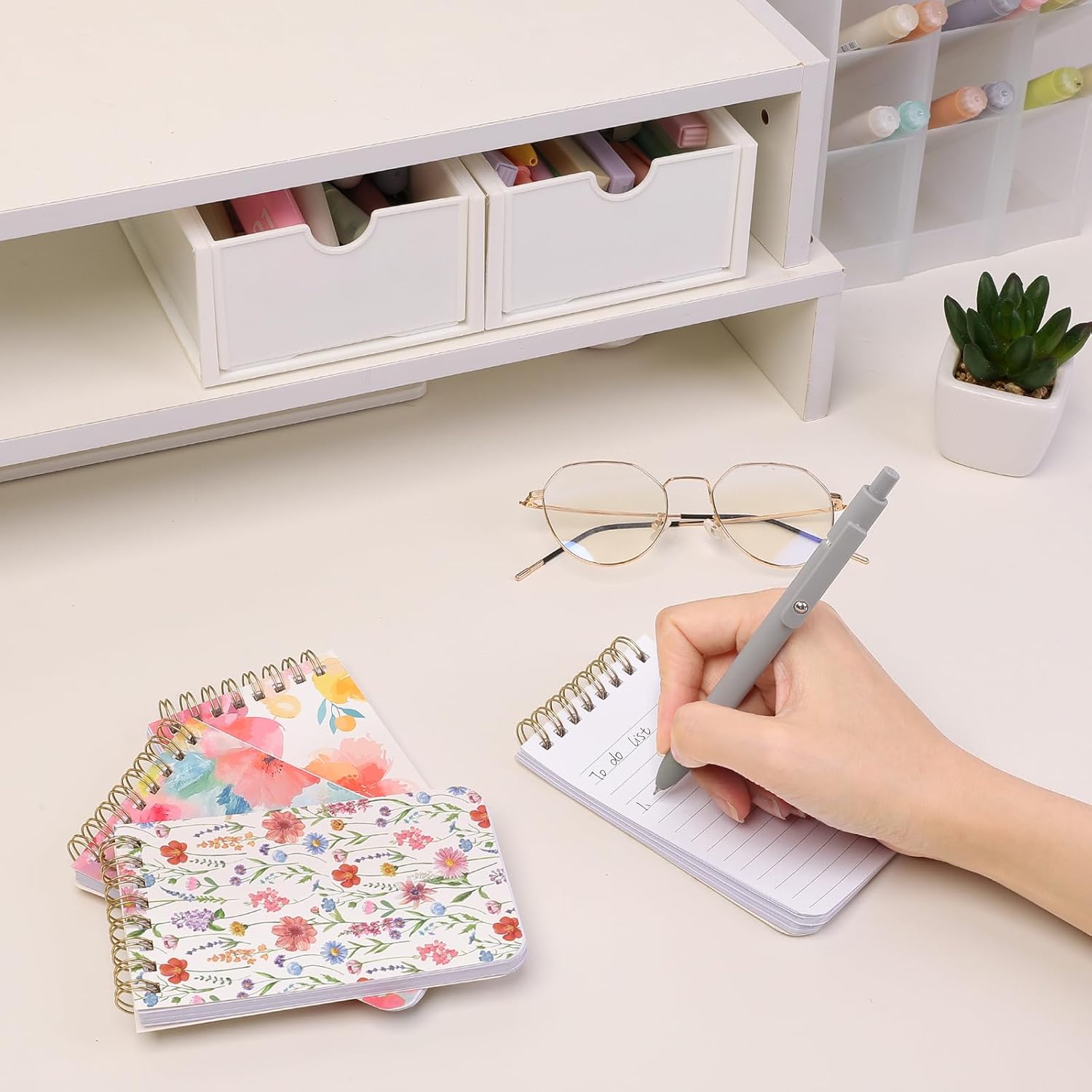 SKYDUE Small Notebooks, Cute 3x5 Pocket Notepads, Mini Spiral Notebook with Lined Pages Nursing School Essentials, School Office Supplies Set Of 8