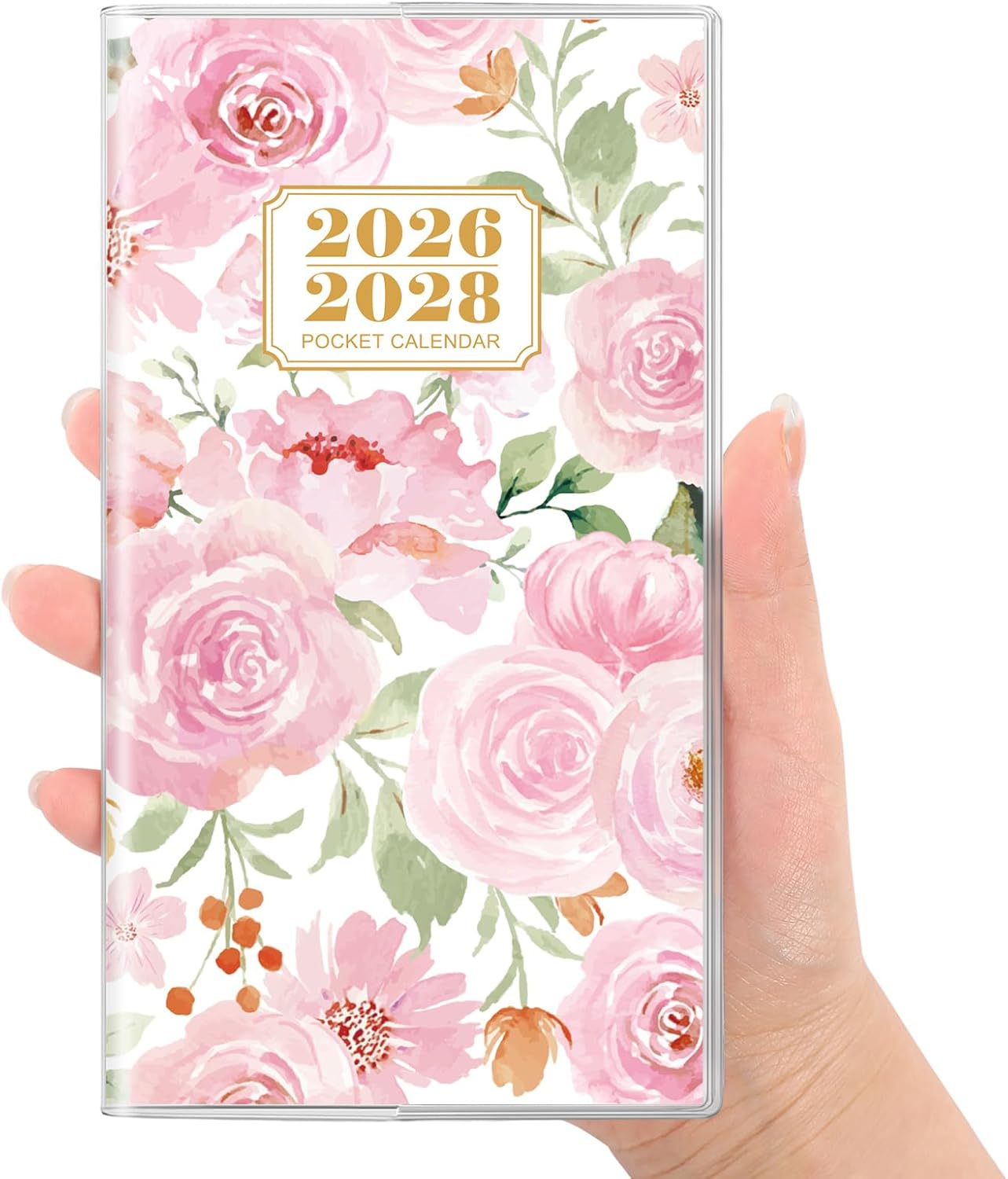 SKYDUE Pocket Calendar 2026-2027, Pocket Monthly Planner Jan 2026 - Dec 2027 for Purse, 6.7" X 3.7" 24-Month Small Planner, Academic Year Calendar, Compact Design with Plastic Sleeve