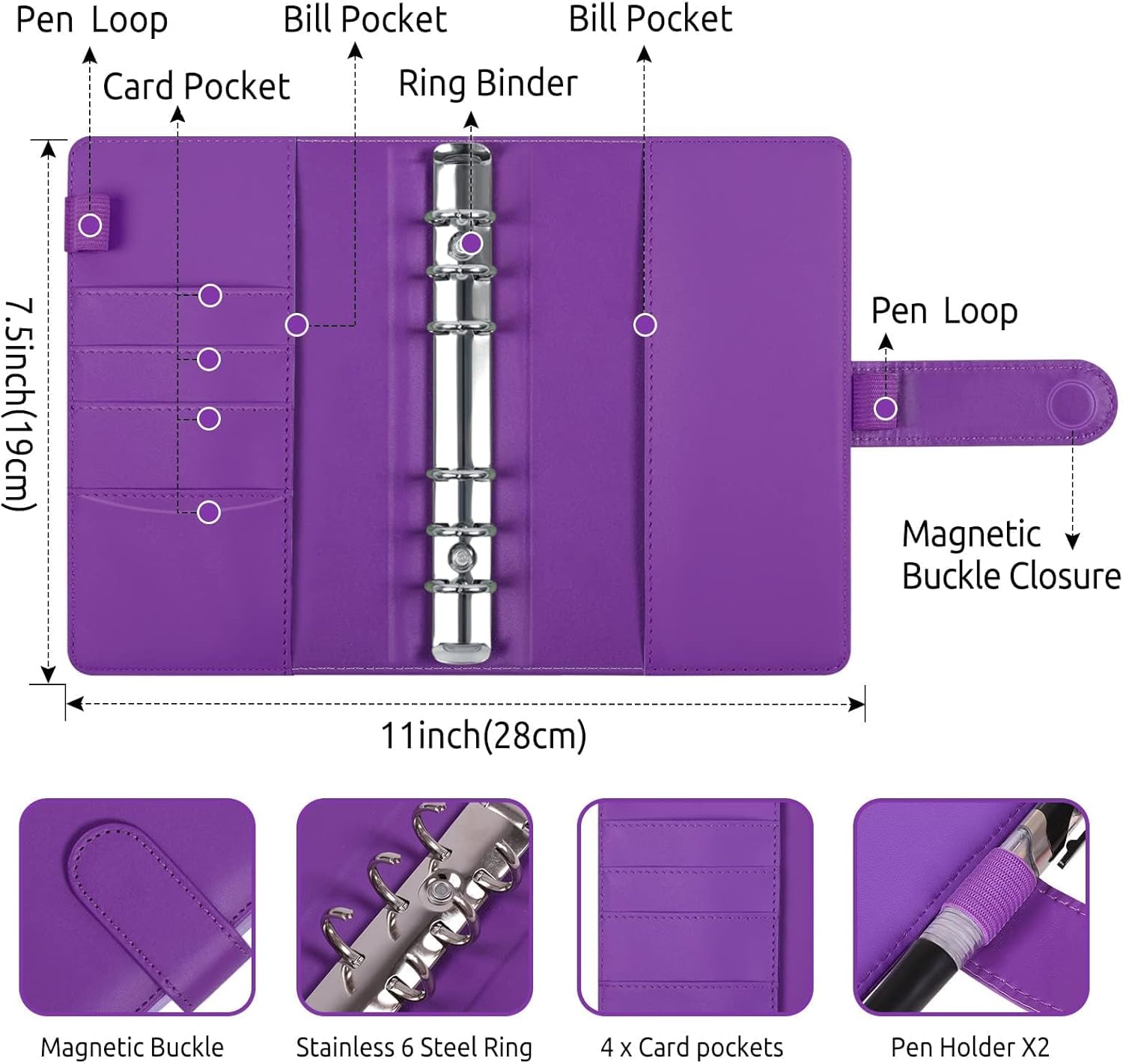 SKYDUE Budget Binder, Money Saving Binder with Zipper Envelopes, Cash Envelopes and Expense Budget Sheets for Budgeting